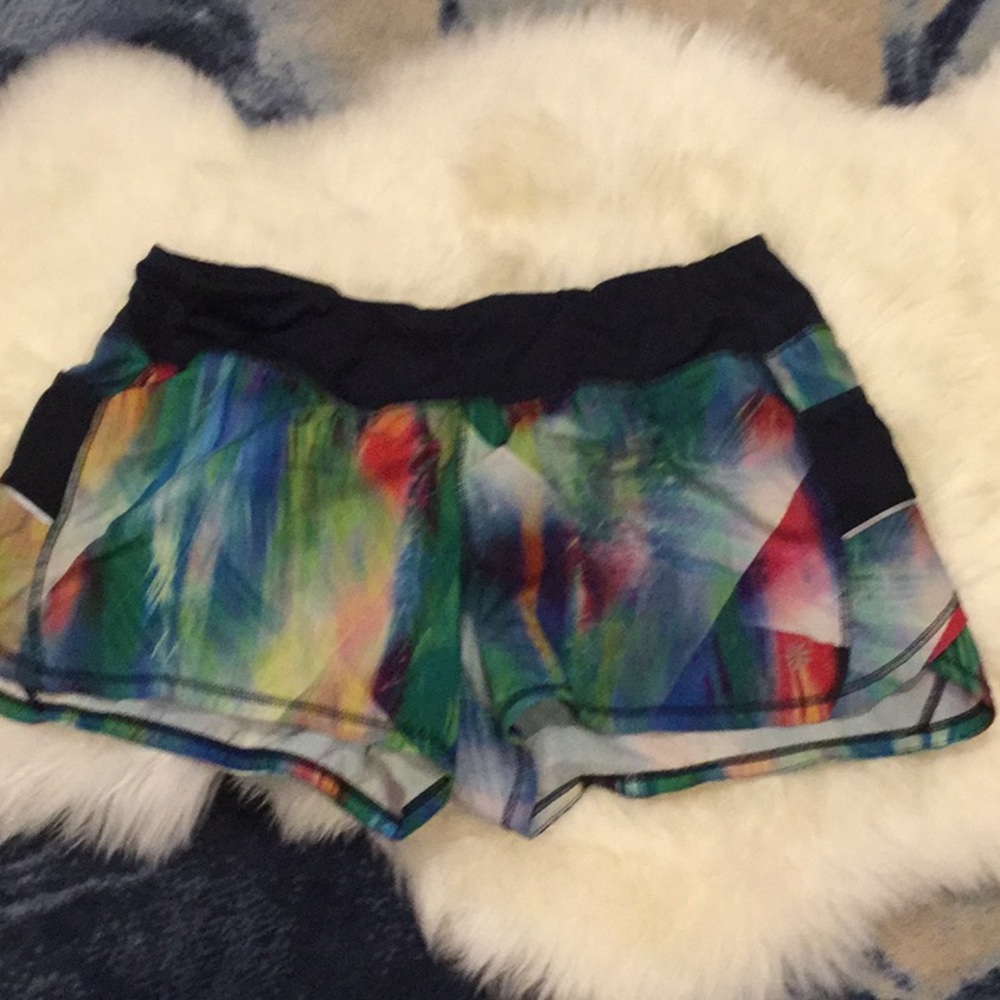 Athleta multi color running shorts size L
